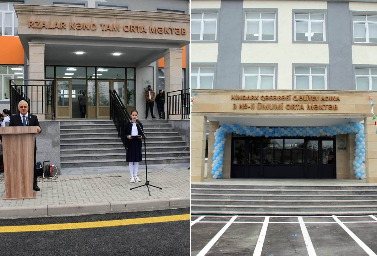 Ağcabədi və Ağdam rayonlarında yeni məktəb binaları istifadəyə verilib