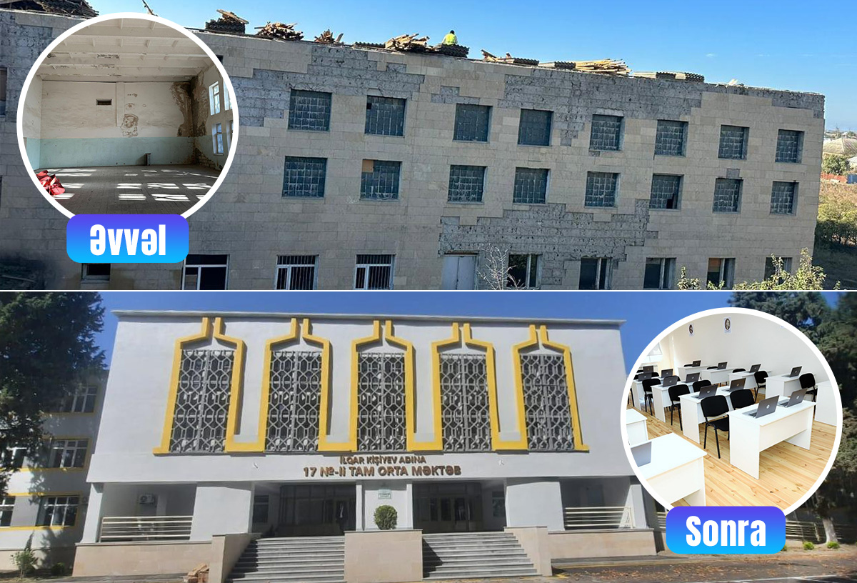 "Yenilənən məktəblər": Mingəçevir şəhəri İ.Kişiyev adına 17 nömrəli tam orta məktəb – FOTOLAR